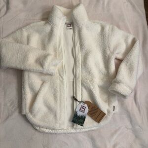 AvaCozy Off-White Fleece Zip Jacket